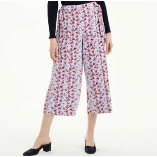 Club Monaco Tansa Silk Floral Print Side Tie Culottes Sz 2