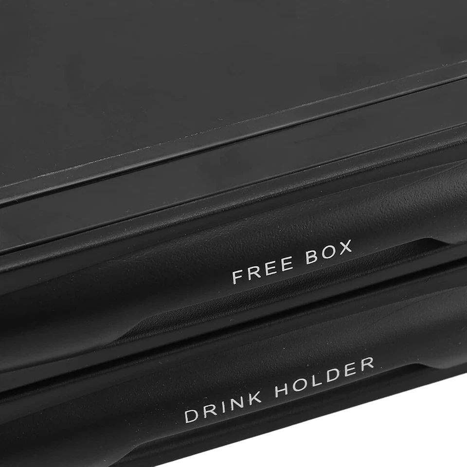 Caja de almacenamiento de bolsillo de radio con soporte para taza de bebida doble Din negro para automóvil SUV Foto 3 de 4