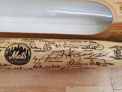 NY Mets 2000 World Series Subway Series Heavy Hitter Carved Baseball Bat - Picture 3 of 7