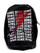 David Bowie Classic Warped Black Backpack Pockets andAdjustable Straps Rock Sax