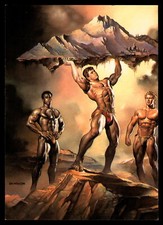 Comic Images Boris Fantasy Art Exotic Card 12 Weight Lifting Man Hold Mountain
