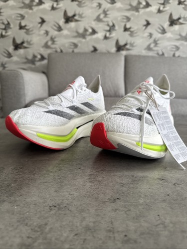 Scarpe da corsa Adidas Adizero Prime X 2.0 stringate taglia 8 42 bianche nere NUOVE - Foto 8 di 22