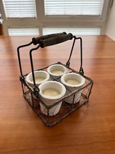 Adventskranz Kerzenständer Kerzenhalter, Metallkorb, Blumentöpfe - Landhaus Stil