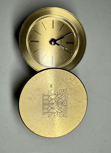 Vintage Tiffany & Co Swiss Made Brass Manual Alarm Wind Clock Travel Glow Dark - Picture 4 of 6