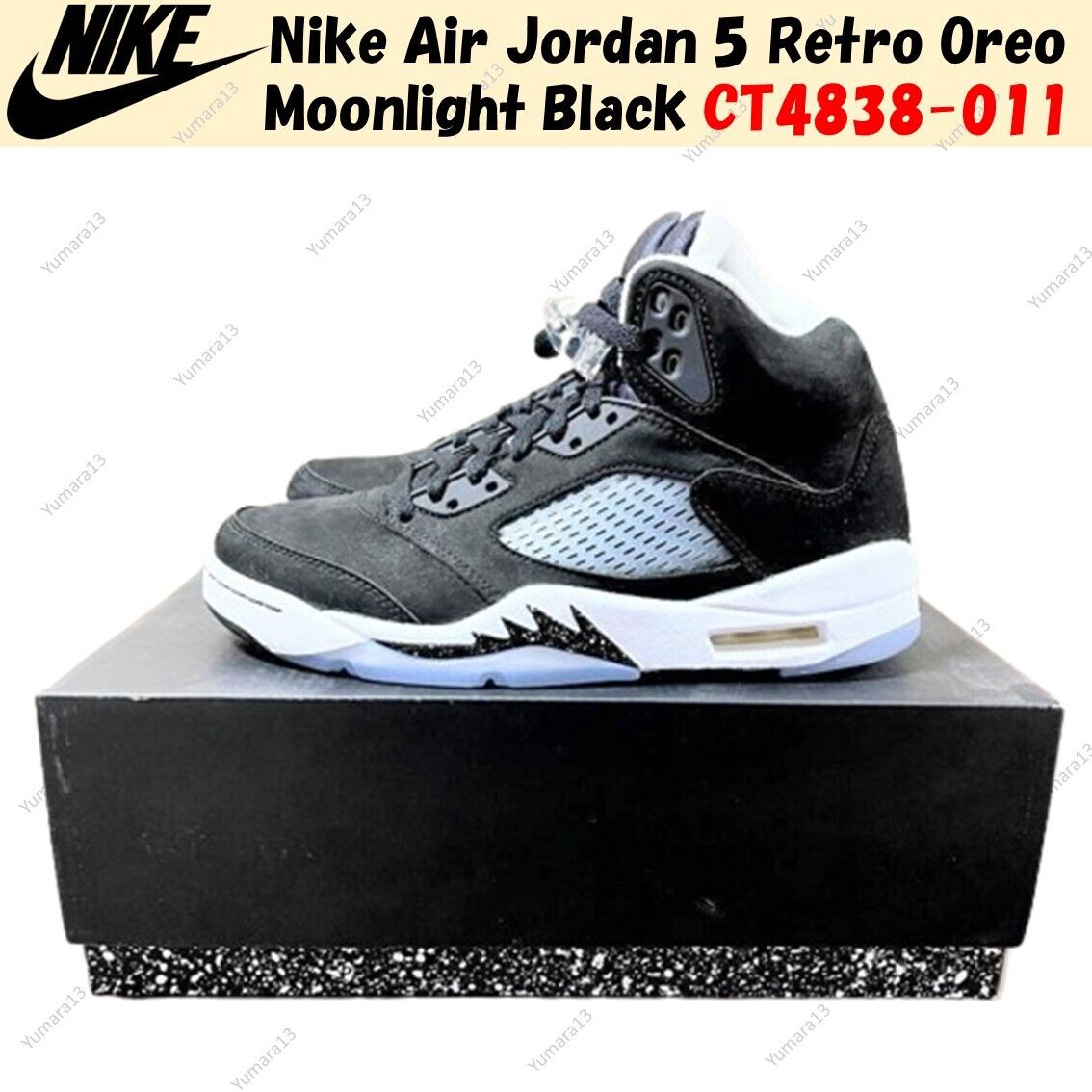 Nike Air Jordan 5 Retro Oreo Moonlight Black CT4838-011 Nike Air Jordan 5 Retro Oreo Moonlight Black CT4838-011