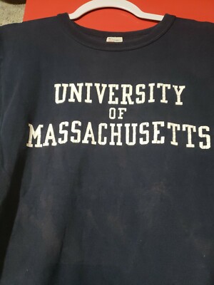 Vintage 70s 80s Champion Navy Blue University Of Massachusetts T 
