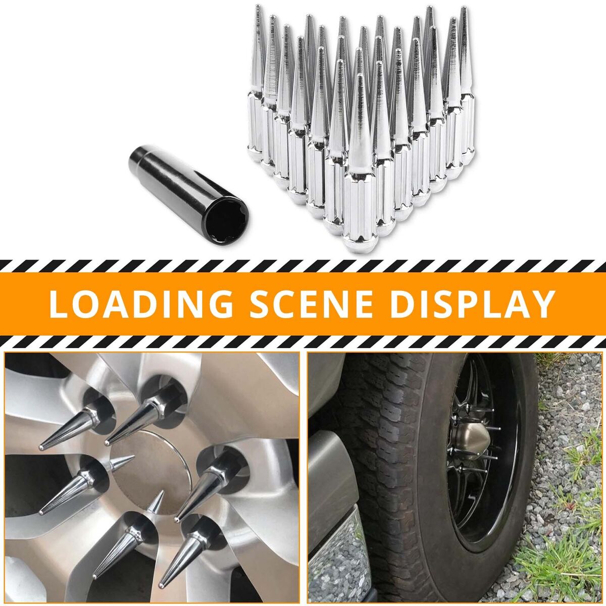 For Jeep Grand Cherokee SRT 24 PCS Black Spike Lug Nut 14x1 For Jeep Grand Cherokee SRT 24 PCS Black Spike Lug Nut 14x1