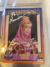 Barbara Eden TO LINDA Auto Signed CARD RARE