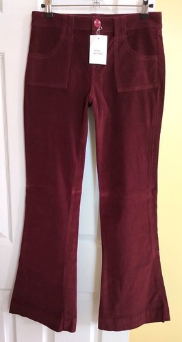 Pantalones/jeans ESPLÉNDIDOS elásticos de pana de algodón con llamaradas para piernas (14) Nuevo de lote antiguo - Imagen 4 de 5