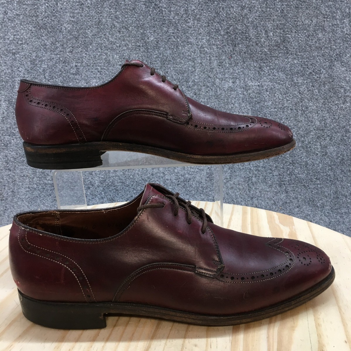 Breather Wright Dress Shoes Mens 10 C Oxford Burgundy  display picture 2