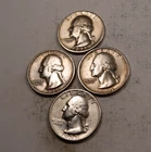 1932+1934+1935+1936 Washington Quarter Set/Lot * XF/AU *90% Silver * XQL42