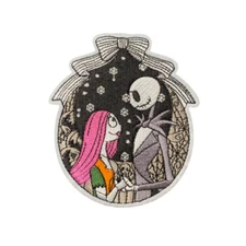 Nightmare Before Christmas Jack Sally Patch, Iron On/Sew On