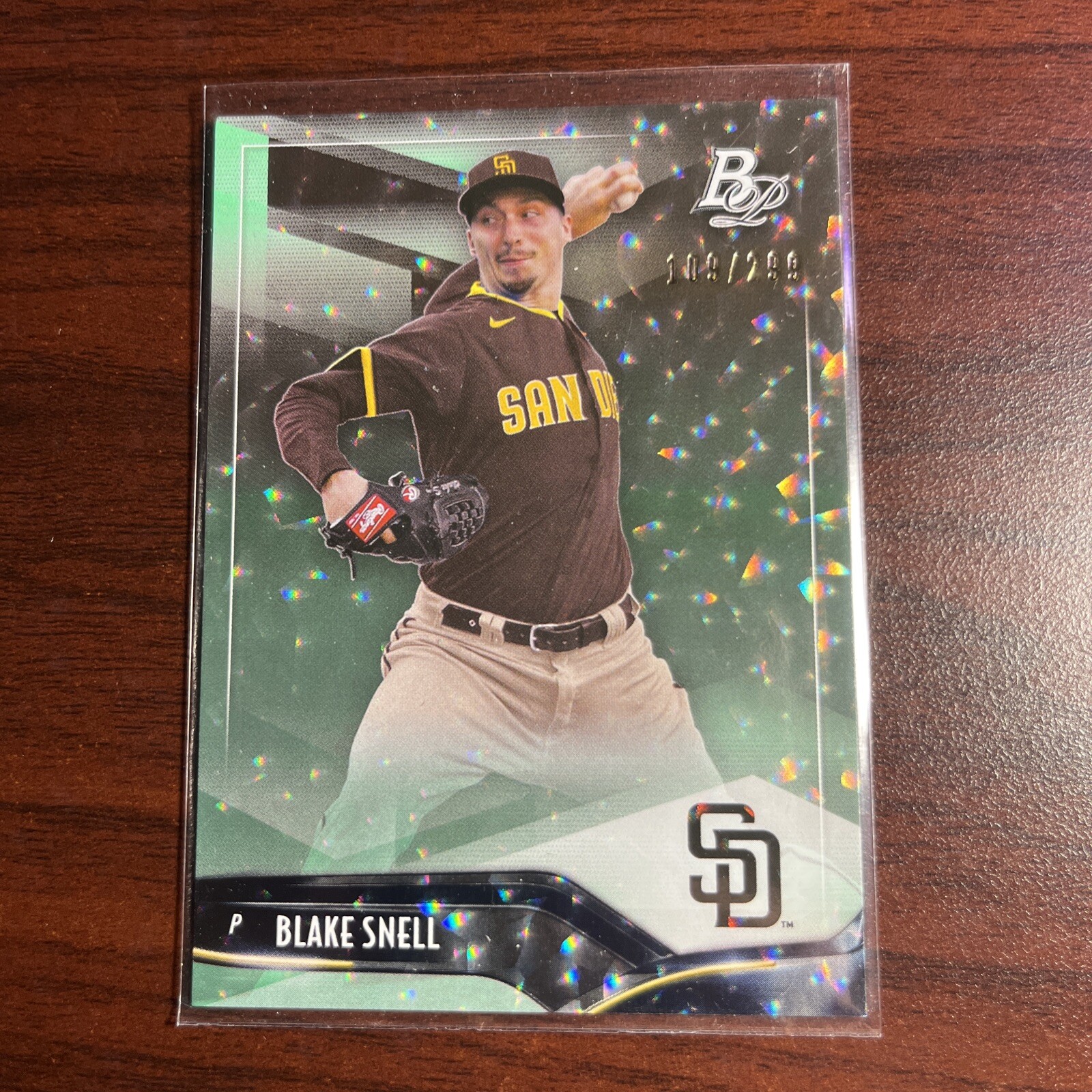 2021 Bowman Platinum | Blake Snell #4 Aqua Ice Foil Parallel /299 | Padres