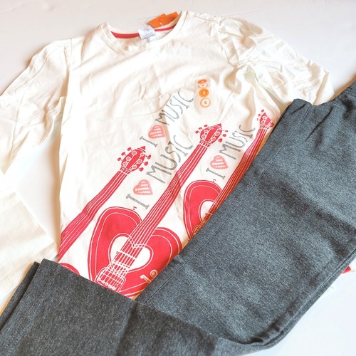 Gymboree sz 8 "Play by Heart" I Love Music Guitar Tee Gray Ponte Pants Set NWT - Picture 3 of 5