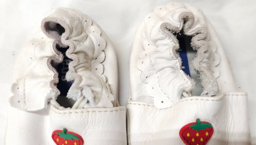 Keds babies Infants White Leather Slip-On Strawberry Logo Floral Bottom Shoes 2G - Picture 5 of 11