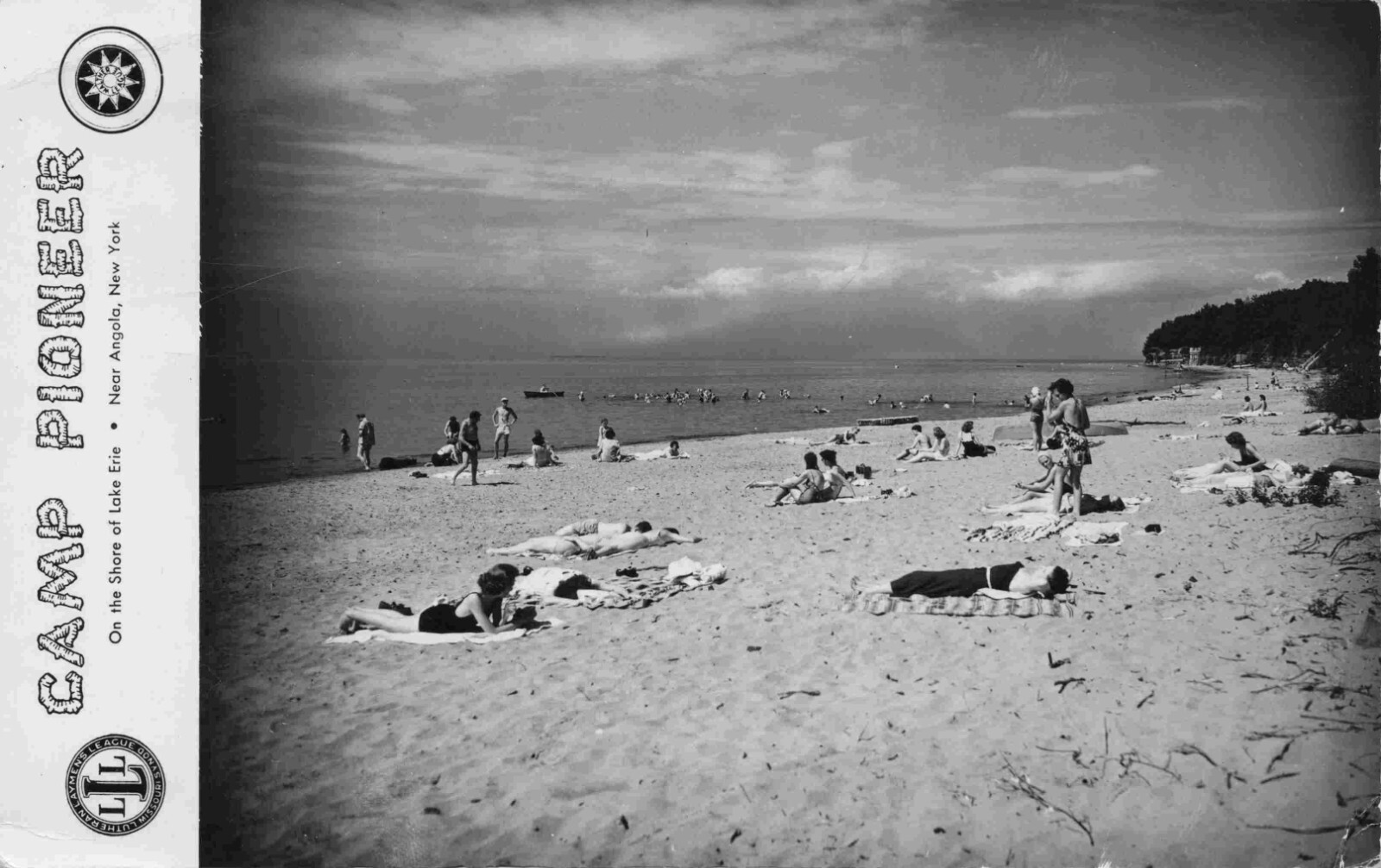 A View Of The Beach, Camp Pioneer, Angola, New York NY RPPC 1949 eBay