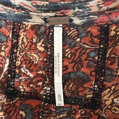 Free People Womens Size XL Top T Shirt Sleeveless Tank Boho Flowy Print - Imagen 3 de 7