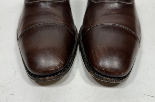 Scarpe Oxford Salvatore Ferragamo Luce in pelle marrone punta a cappuccio uomo taglia 10,5 D - Foto 3 di 10