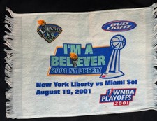 NY Liberty 2001 WNBA Playoffs Rally Towel Miami Sol Bud Light Vintage New York