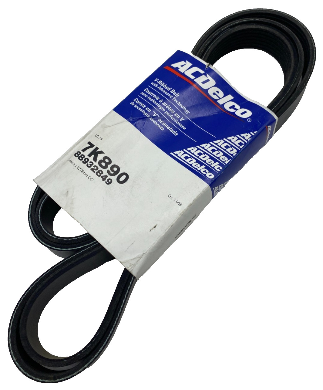 ACDelco 7K890 88932849 V-Ribbed Belt 24mm x 2278mm OC