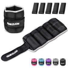 Henkelion 1 Pair 10 Lbs Adjustable Ankle Weights For Women 5 lbs x2 , Black