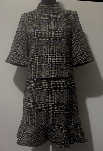 Cue Tweed Tartan top and Skirt workwear set 10 - Picture 2 of 11