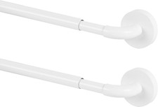 TYRON 2 Pack Magnetic Curtain Rod for Metal Doors Adjustable 9-12 Inch, 3/8 In.