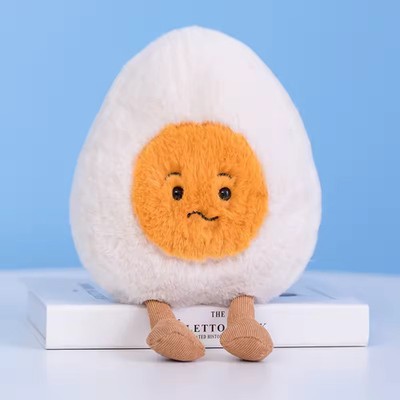 New Confused Egg Stuffed Toy Expression Food Bread Toast Series Breakfast Doll