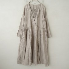 nest Robe Linen Elastic Shirring Gathered Dress