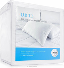 Zippered Pillow Encasement   Waterproof Standard Size Pillow Protector   Shields