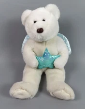 Ty Beanie Buddy - 2005 STAR (Blue Star) Angel Bear 14" Plush Great Condition