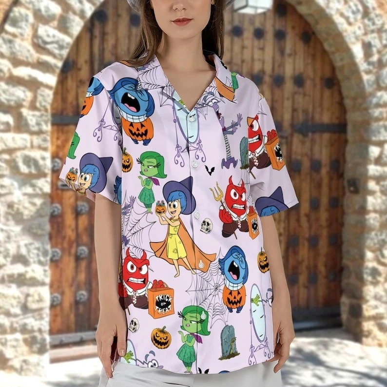 Halloween Inside Out 2 Hawaiian Shirt, Inside Out Button Shirt