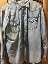 Polo Ralph Lauren Authentic Denim Goods Western Shirt Snaps True Indigo Medium
