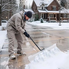 VEVOR Snow Pusher Shovel 24" 30" 36" 48" Snow Plow for Driveway Ergonomic Grip