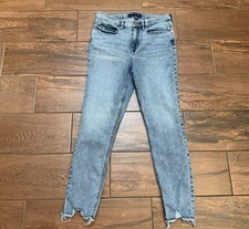 Calvin Klein Jeans Repreve High Rise Skinny Womens Sz 29/8 Blue Stretch Distress