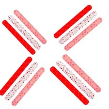 NEW Lot 12 SLAP BRACELETS Birthday Party Favors Hearts Friends Love by Spritz