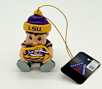 LSU Tigers New 'Lil Fan Ornament  NCAA Team Sports Baby's First Christmas