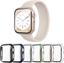 6 Pack Case for Apple Watch Series 9 8 7 45mm with Built-in Tempered Glass Prote