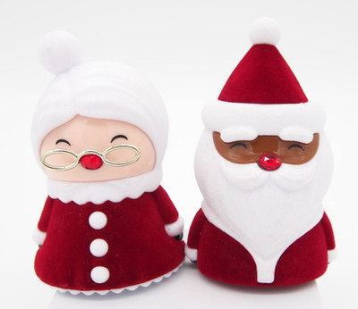 Bath Body Works Red Flocked MR. + MRS. CLAUS Santa Wallflower Plugin Set New D
