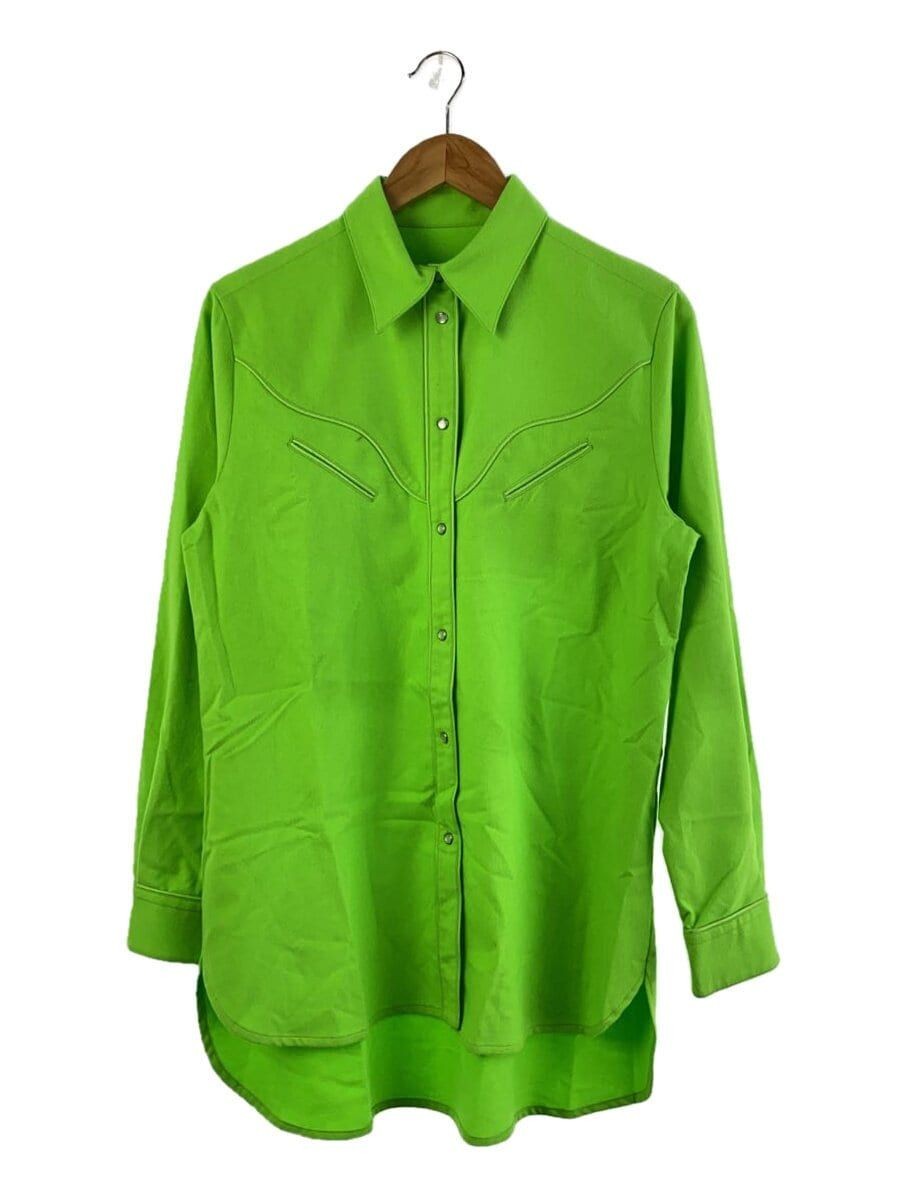 MM6 altra camicia manica lunga 40 poliestere verde s52dl0158 usata