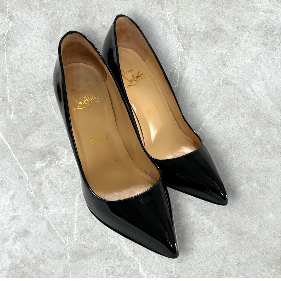 Zapatos de salón Christian Louboutin Pigalle 85 charol negro EU35.5 excelentes Foto 2 de 4
