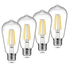 Vintage LED Edison Bulbs, 6W, Equivalent 60W, Non 4 Count Pack of 1 2700k