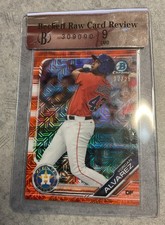 2019 Bowman Chrome Prospects Yordan Alvarez BCP123 Mega Box ORANGE BECKETT 9 /25
