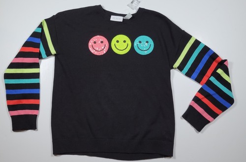 Pullover Mädchen Jugend Größe 16 Smiley Gesichter Langarm Neu Mit Etikett - Bild 1 von 5