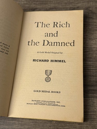 1958 The Rich And The Damned Novel Himmel Paperback Mystery Gold Medal Book MM9 - Picture 5 of 6