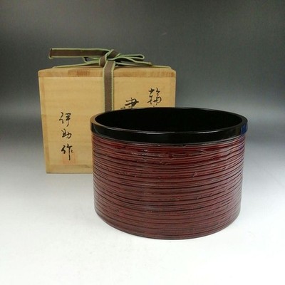 Wajima-nuri Kensui Koboshi Seguchi Isuke mit Box Teezeremonie Utensilien Sado...