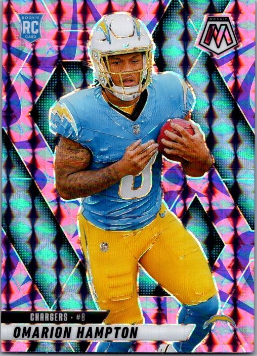 2025 Panini Mosaic #335 Omarion Hampton Mosaic Reactive Purple
