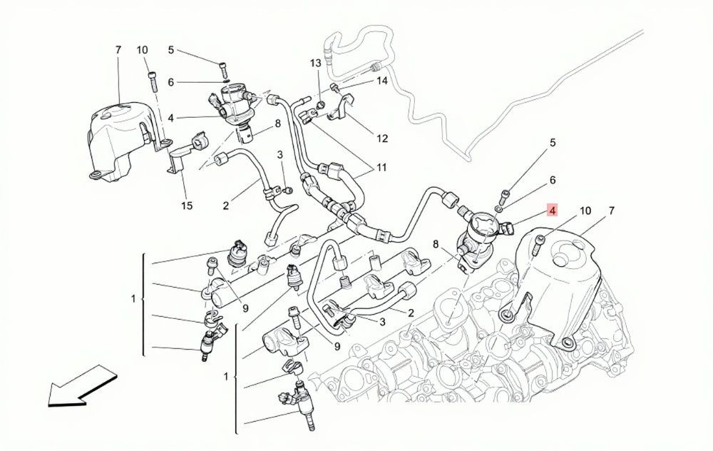 13-19 MASERATI QUATTROPORTE GTS 3.8L V8 ENGINE HIGH PRESSURE FUEL PUMP OEM