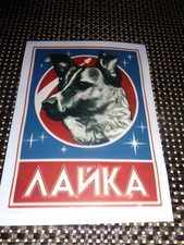 Laika  großer Aufkleber Russischer Weltraumhund /Neu!