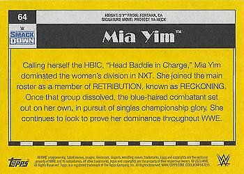 Mia Yim 2021 Topps Heritage WWE - #64 - (1990 Baseball Design